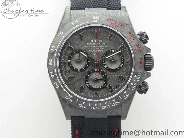 MiroTime 0414 Stretchable Daytona DIW All Black Carbon Noob 1:1 Best Edition Black Dial on Black Nylon Strap SA 2582